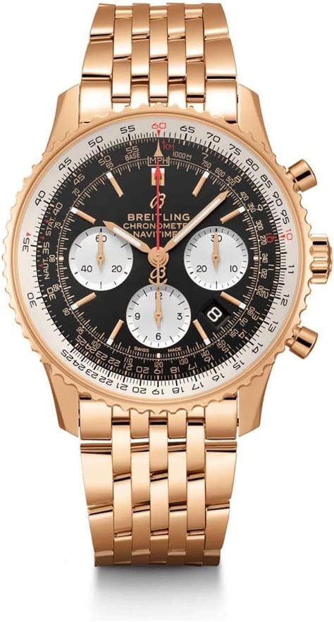 breitling navitimer bronze dial rose gold|breitling navitimer gold bezel.